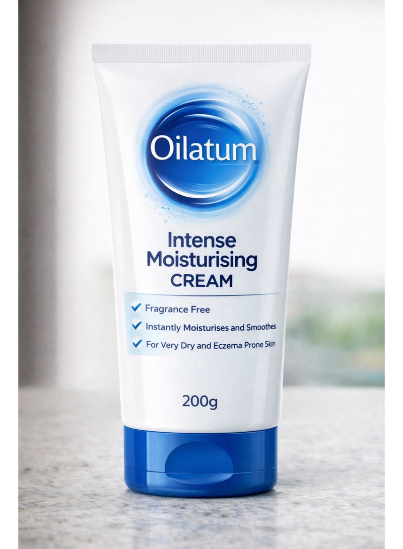 Oilatum Intense Moisturising Cream | Fragrance Free | Instantly Moisturises and Smoothes | For Very Dry and Eczema Prone Skin | 200g